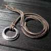 LARGE DOUBLE RING LEATHER NECKLACE
